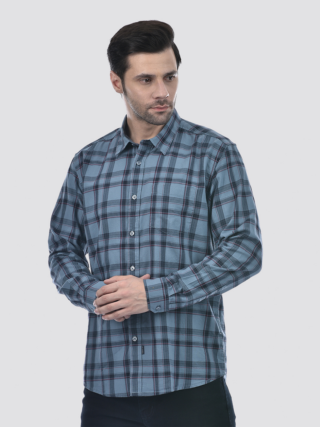 Numero Uno Men Checkered Blue Shirt
